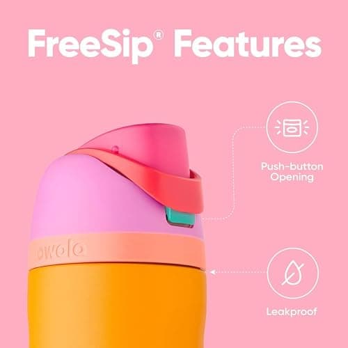 Owala FreeSip Insulated Stainless Steel Water Bottle, 710ml, Tropical | Insulated Stainless Steel | Leak-Proof Lid | BPA-Free, Lead-Free, and Phthalate-Free | 2-in-1 Spout thumbnail 4