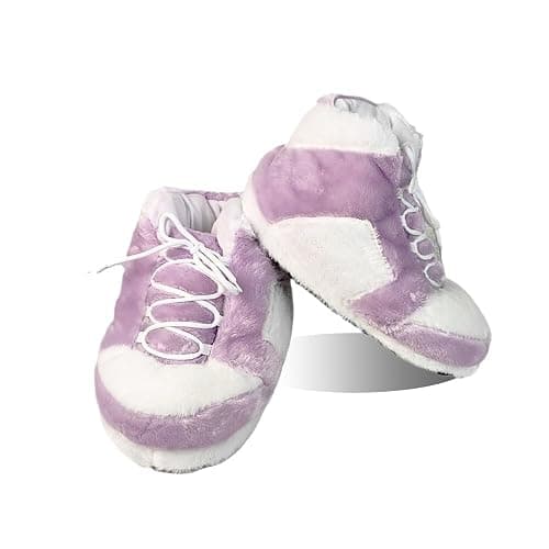 MOLERFO Sneaker Slippers Non Slip Sole Indoor House Plush Slippers Unisex Indoor Floor Cotton Shoes (PURPLE-ZS,5.5,12) thumbnail 4