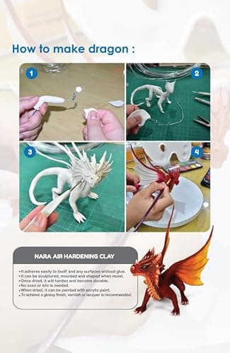 NARA Air-Dry Clay (Hard & Strong), 500g. (1.1 lbs.) Block, for Sculpting and Coating - Easy to Use (Grey) thumbnail 5