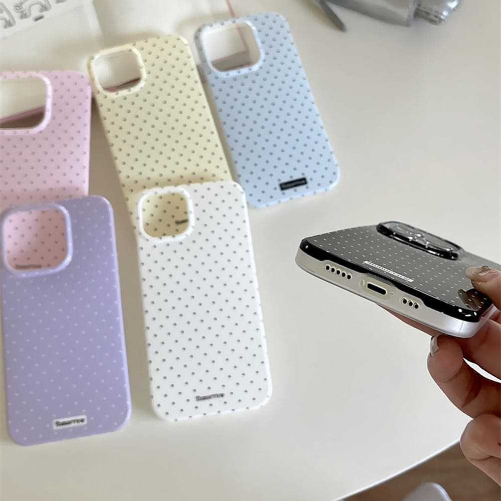Cute Dots Pattern iPhone 13 iPhone 14 Case Aesthetic Design Simple Stylish Soft TPU Protective Phone Case for iPhone 13/14 - White thumbnail 4