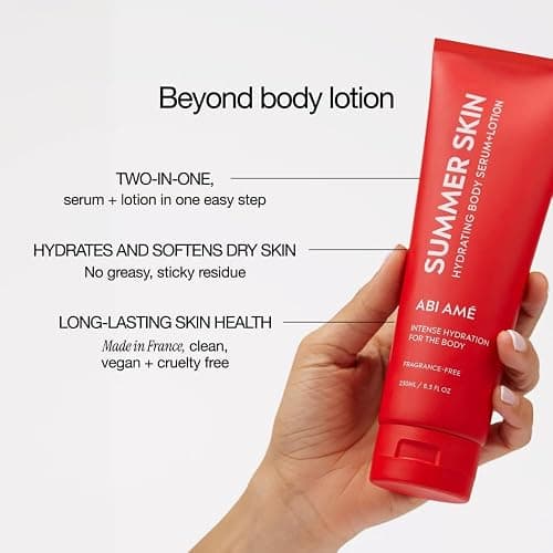ABI AME Summer Skin Niacinamide Body Lotion + Saccharide Isomerate, 250 mL | 72-hour Hydration, Fast Absorbing Serum+Lotion Hybrid, Unscented, Non-Greasy, Oat Extract + Vitamin B5, Vegan, Made In France thumbnail 9