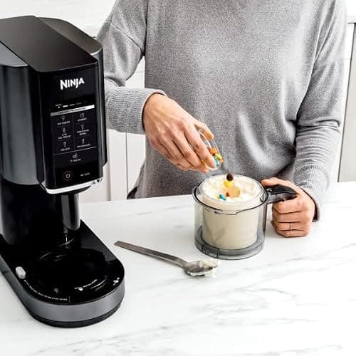 Ninja CREAMi Ice Cream, Sorbet, Milkshake Maker + 3 CREAMi Pints, Black thumbnail 6
