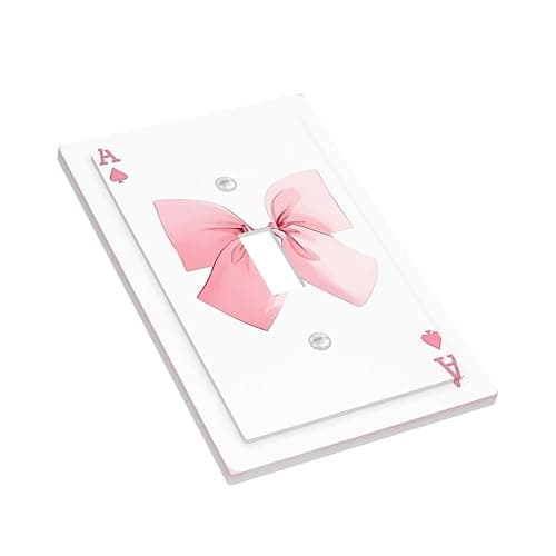 Funny Pink Bowknot 1 Gang Light Switch Cover Decorative Single Toggle Wall Plate Electrical Switchplate Standard Size Facplate for Kitchen Bathroom Bedroom Decor thumbnail 4