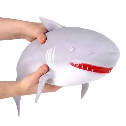 Jumbo 21.5" Shark Squishy Squeeze Stress Ball Soft Fiber Filling - Sensory, Fidget Toy thumbnail 2