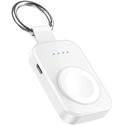 i.VALUX Portable Wireless Charger Compatible for Apple Watch Series 11/10/9/8/UItra/7/6/5/4/3/2/SE,Compact Magnetic iWatch Charger 1000mAh Power Bank Keychain Style for Mother Girl Birthday-White thumbnail 5