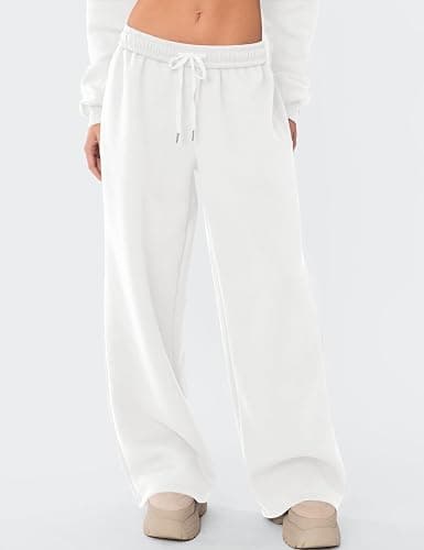 LOMON Wide Leg Sweatpants Women Fleece Sweat Pants Fall Clothes 2025 Teen Girl Baggy Jogger Sweatpant with Pockets thumbnail 2