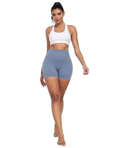 CHRLEISURE Women's 4 Packs Workout Gym Shorts, High Waisted Butt Lifting Scrunch Butt Seamless Booty Shorts thumbnail 2