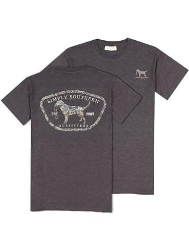 Simply Southern Camo, Dog with Leash, Men's T-Shirt - Image 1