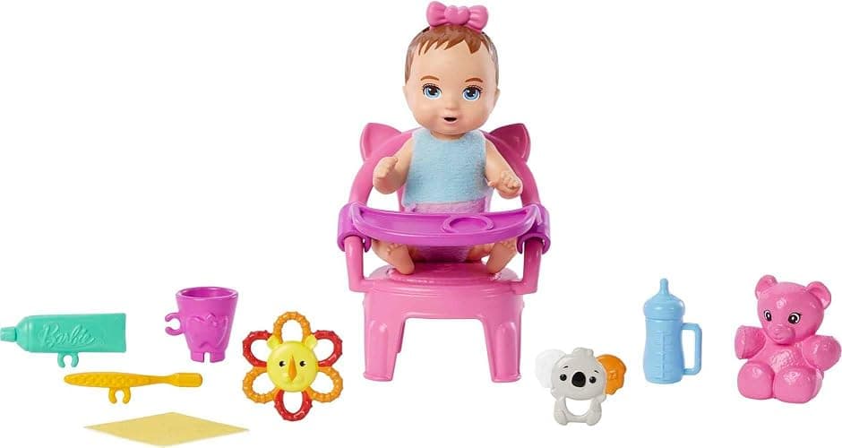 Barbie Skipper Babysitters Inc Baby Small Doll & Accessories, First Tooth Playset with Appearing & Disappearing Tooth - Image 1