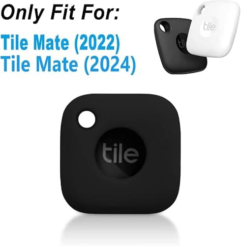 Geiomoo Silicone Case for Tile Mate 2024, Tile Mate 2022 Tracker, Soft Flexible Scratch Resistant Cover with Carabiner (Black) thumbnail 2