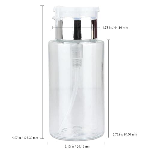 PANA 7oz. Professional Push Down Liquid Pumping Clear Bottle Dispenser (Silver Lid with No Wording, 2pc) thumbnail 2