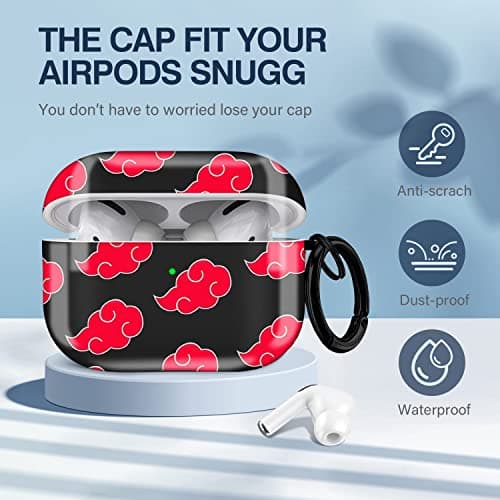Maxjoy for Airpods Pro Case Cover, Anime Military Armor Series Full-Body Air Pod Pro Case, Secure Lock Protective Case for Apple AirPod, Wireless AirPod Pro Cases, Red Cloud thumbnail 7