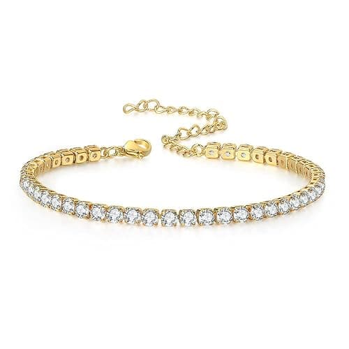 18K Gold Plated Womens Stackable Floral Gold Clover Bracelets Set Love Bangle Bracelets Non Tarnish, Nail Bracelet Set Trendy Jewelry,Gifts for Women's Day and Mother's Day thumbnail 7