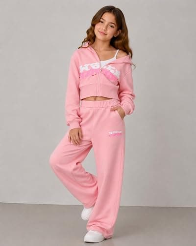 Afsmlys Tween Girls Clothes Sweatshirt + Strap Cami Top + Pants 3 Piece Outfit Set, Size 7-16 Years thumbnail 3