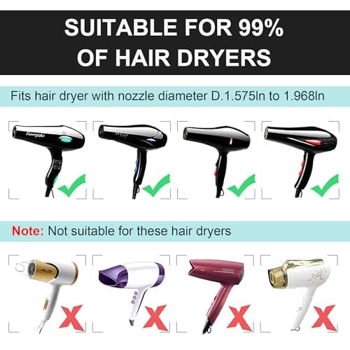 KingKam Collapsible Hair Dryer Diffuser - Travel and Easy Storage - Diffuser Attachment Fit Most Hair Dryers with Nozzle Diameter D-1.575Inch to 1.968 Inch (4-5cm) - Black thumbnail 3