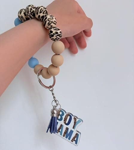 Jgrprlq Mom Gift Silicone Beaded Keychain Wristlet for New Mom Mother's Day Gifts Girl Mama Birthday Gifts thumbnail 3