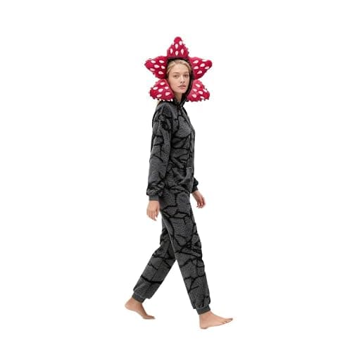 Generisch Erwachsene D-Demogorgon Onesie Kostüm mit Kapuze, Weihnachten D-Demogorgon Onesie Fleece Winter Pajamas thumbnail 6