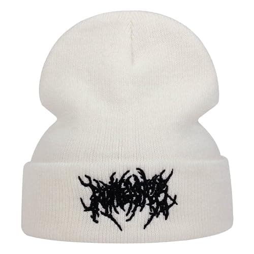 Gothic Beanie Hats for Women Men Grunge Emo Accessories Harajuku Y2k Punk Streetwear Winter Warm Hat Knitted Soft Cap - Image 1