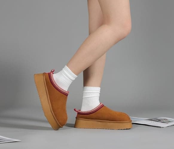ZERISM Women's Slippers Platform Mini Boots Short Ankle Boot Fur Fleece Lined Sneakers House slippers Anti-Slip Boot For Outdoor thumbnail 2