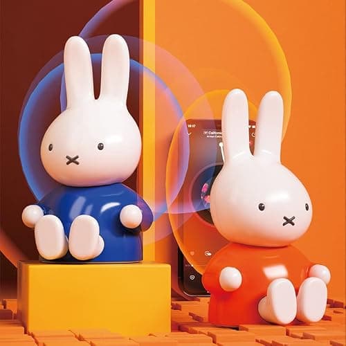 Miffy Portable Bluetooth Speakers, Cute Portable Wireless Speakers with Loud Stereo Sound, Built-in Mic, TF-Card Slot, Dual Pairing,40H Playtime for Room, Desk Decor, for her (Lite-Blue) thumbnail 5