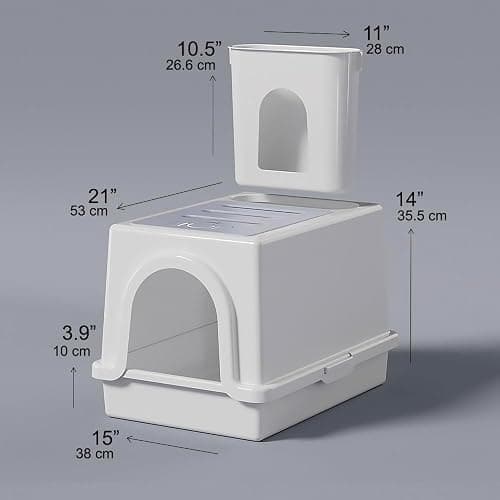 Rabbit Litter Box, Less Mess with Built-in Hay Feeder Designed for Rabbits/Bunnies. Includes Removable Cover and Pan. Dishwasher Safe and BPA-Free. Cat, Guinea Pig and Chinchilla Friendly Too. thumbnail 5