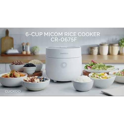CUCKOO Micom Rice Cooker 3-Cup Uncooked / 6-Cup Cooked with Nonstick Inner Pot, Small Rice Maker with 8 Menu Options, Fuzzy Logic Technology, Auto Clean, Quick Rice Mode, White (CR-0375FW) thumbnail 2