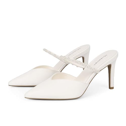 Modatope Pointed Toe Ankle Strap Heels for Women Stiletto Closed Toe Pumps Women Dress Party Mules Sandals thumbnail 6