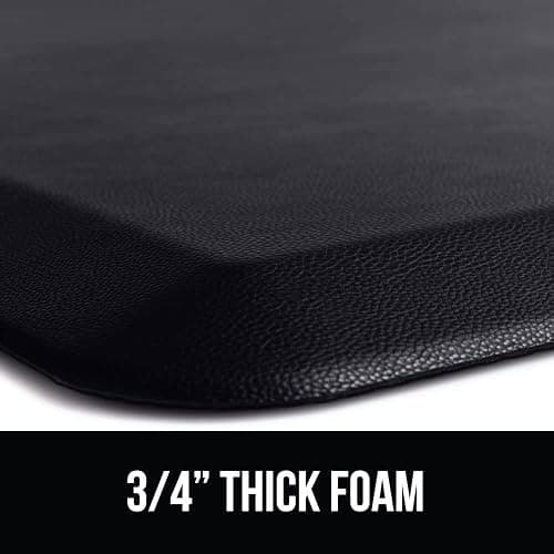 GORILLA GRIP Comfortable Cushioned Kitchen Mats for Floor, 3/4 Inch Thick Ergonomic Standing Desk Anti Fatigue Mat, Waterproof and Stain Resistant Pebbled Top, Supportive Padded Foam Rug, 20x32, Black thumbnail 8
