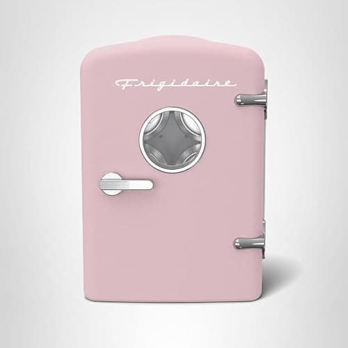 Frigidaire EFMIS171 Retro Mini Portable Personal Fridge - Ideal for Home, Office or Dorm - Includes Carrying Handle, AC/DC Wall/Car Charger (Pink) thumbnail 8