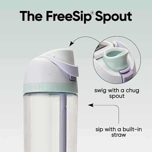 Owala FreeSip Clear Tritan Plastic Water Bottle with Straw, BPA-Free Sports Water Bottle, Great for Travel, 25 Oz, Open Air thumbnail 4