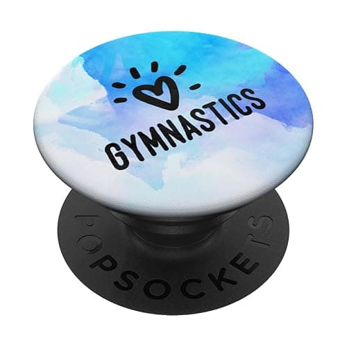 Gymnastics Blue Watercolor Girls Gymnast Gift PopSockets PopGrip: Swappable Grip for Phones & Tablets PopSockets Standard PopGrip - Image 1