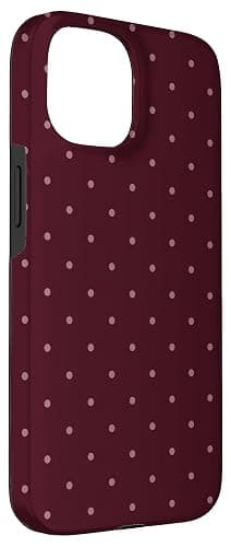 Mocha Cherry Polka Dots Summer Coquette Maroon Red Aesthetic Case for iPhone 15 thumbnail 3