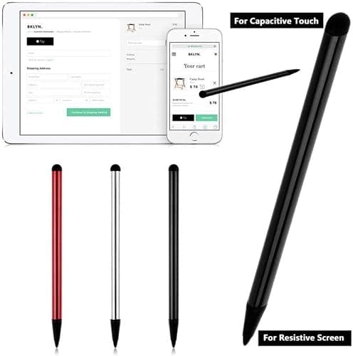 2pcs Black Stylus Pens for Universal Touch Screen Devices - Compatible with iPad, Samsung Galaxy, Smartphones thumbnail 5