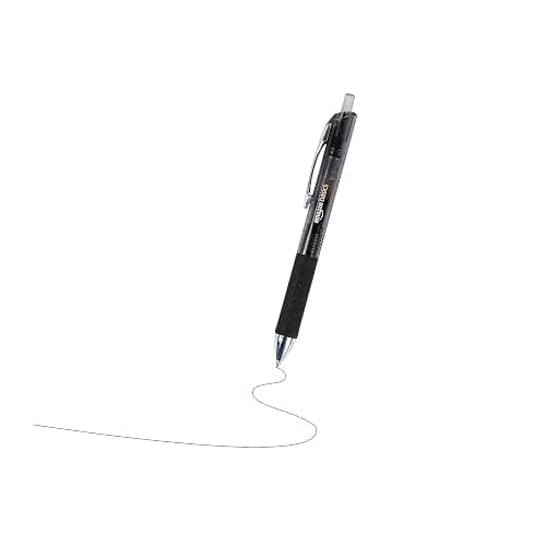 Amazon Basics Retractable Gel Pens, Fine Point 0.7mm, Smooth Writing, Black, No Smudge, School and Office Supplies, 12-Pack thumbnail 5