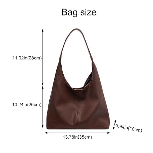 Hobo Bags for Women Slouchy Tote Bag Soft Casual PU Leather Shoulder Purses 2pcs Work Everyday Handbags thumbnail 4