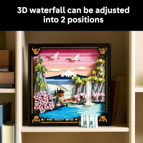 LEGO Art Japanese Cherry Blossom Landscape Building Set for Adults - Room Decoration & Gift for Women & Men, Ages 18+ - Framed Wall Decor, Stand or Hang to Display - 31218 thumbnail 5