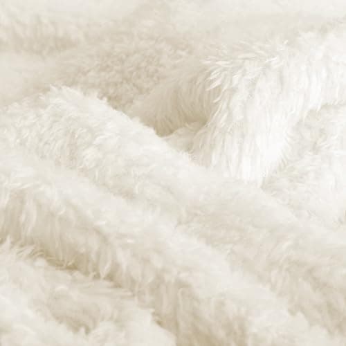 Snug Rug Cream Blanket Sherpa Fleece Luxury For Sofa Blankets Warm Winter Soft Throws 127 x 178cm (50" x 70") thumbnail 4