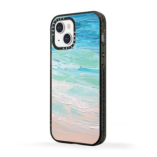 CASETiFY Impact Case for iPhone 13 [8.2ft 4X Military Grade Drop Protection/Compatible with Magsafe] - Ocean Tides - Clear Black - Ocean Tides - iPhone 13 (6.1") thumbnail 7