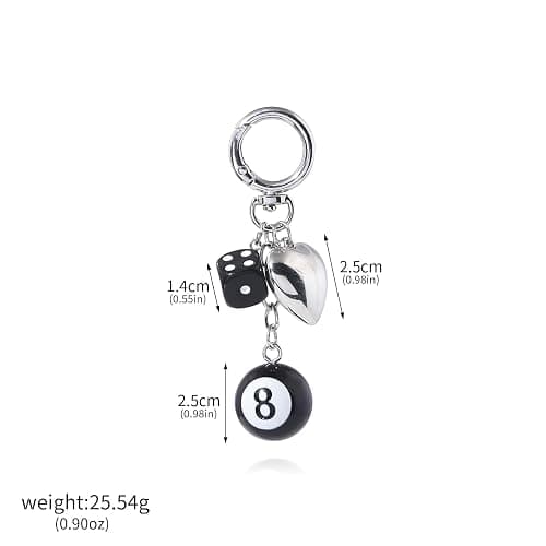 FunBoat Magic 8 Ball Cute Dice Charm Keychain Cute Backpack Purse Bag Hangings Accessories, Y2k Key Chain Gift Aesthetic thumbnail 2