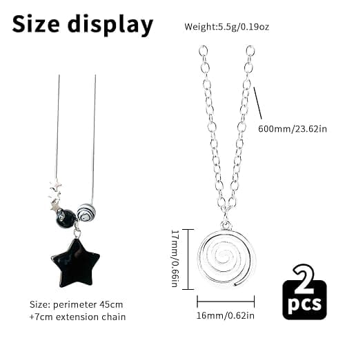 2 Pcs Y2k Accessories Y2k Necklace for Women Star Necklaces Grunge Necklace Grunge Accessories Grunge Jewelry for Women Men thumbnail 2