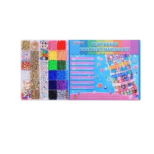 AIPRIDY Girls Toys Bracelet Making Kit, Clay Beads Jewelry Activity Kit, DIY Crafts Birthday Christmas Gifts for Girls Ages 5 6 7 8 9 10 11 12 Years Old (24 Colors 6500 Pcs) thumbnail 8