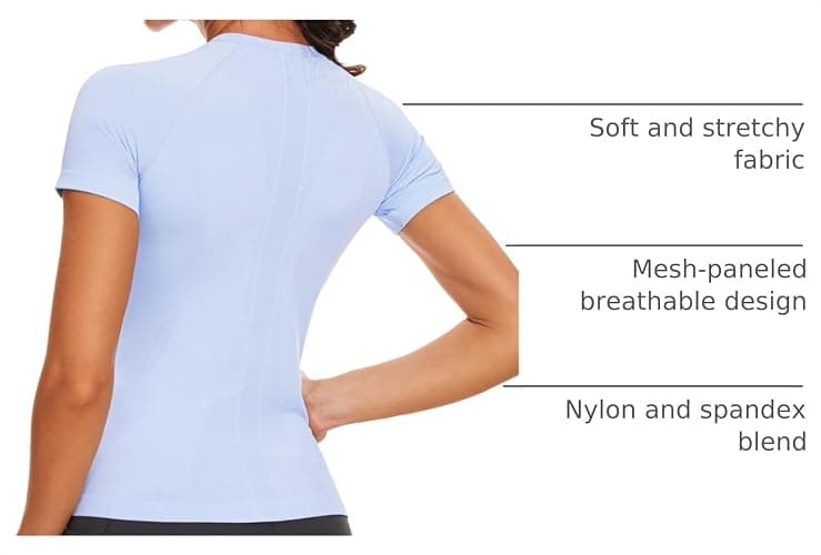 Stelle Women Workout Tops Short Sleeve Seamless Athletic Shirts Yoga Gym Sports Breathable Tees thumbnail 4
