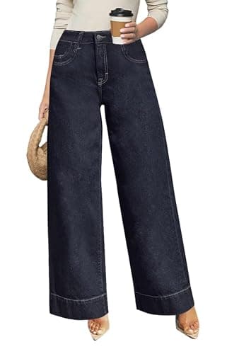 Women's High Waisted Wide Leg Jeans - Stretchy Straight Leg Denim Pants, 2025 Trendy Casual Comfort Fit - Image 1