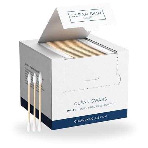 Clean Skin Club Clean Swabs | 500CT | One Pointed Tip | Biodegradable + Organic Cotton & Bamboo | Makeup & Nail Polish Touch-ups | Chlorine-Free & Hypoallergenic (500 Count) - Image 1