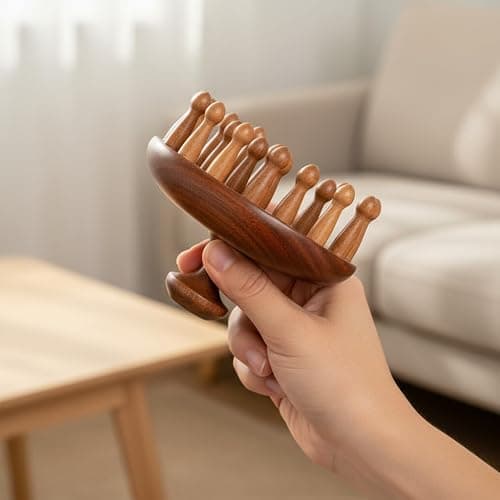 Manual Scalp Massagers, 3 Pack Wooden Head Scalp Massager Comb, Portable Massage Tool thumbnail 5