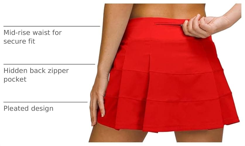 MCEDAR Athletic Tennis Golf Skorts Skirts for Women with Pocket Workout Running Sports Pleated Skirts Casual thumbnail 4