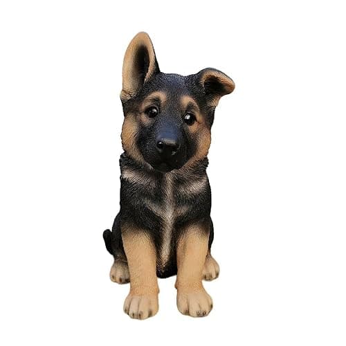 Hi-Line Gift Ltd. Adorable Shepherd Pup: Polyresin Figurine in Black and Brown - Image 1