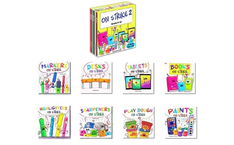 On Strike Box Set 2, Books 9-16: Books on Strike, Tablets on Strike, Paints on Strike, Play Dough On Strike, Markers on Strike, Highlighters on Strike, Sharpeners on Strike, Desks on Strike thumbnail 3