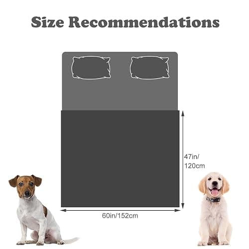 Onarway Waterproof Dog Blanket for Sofa: Washable Pet Bed Blanket Sofa Cover Protector for Dogs Cats - Anti-Slip Sherpa Fleece Throw Puppy Blanket for Bed Furniture Car Chair Floor - 120x152cm Grey thumbnail 2