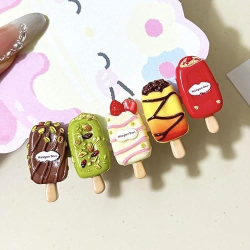 5 Pairs(10 Pcs) Super Cute Lovely Summer Realistic Mini Icecream Hairpin Ice Sucker Hair Clips Hair Decoration Women Girls Salon Hairstyle Hairdressing Grip -Icecream 2 thumbnail 6